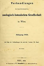 Miniatura para Verhandlungen der Kaiserlich-Königlichen Zoologisch-Botanischen Gesellschaft in Wien