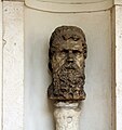 Bust of man on courtyard