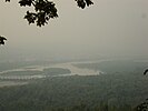 View of the Ganges River from the ropeway to Chandi Devi Temple, Haridwar