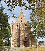 Villariès, Haute-Garonne, France. Facade of the church.