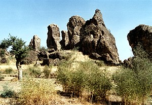Volcanic outcroppings in kapsiki country.jpg