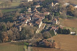 Luchtfoto van het dorp