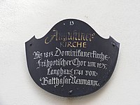 Würzburg - Augustinerkirche (Schild)