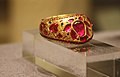 Gold thumb ring with rubies and emeralds, Mughal Empire, 17th century
