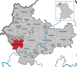 Läget för Wartmannsroth i Landkreis Bad Kissingen