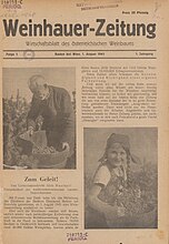 Der Winzer Nr. 1/1945, damals noch als Weinhauer Zeitung tituliert