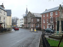 33 Whitecross Street (far left), St James House (right), and Public Library (centre) Whitecross Street, Monmouth - geograph.org.uk - 648859.jpg