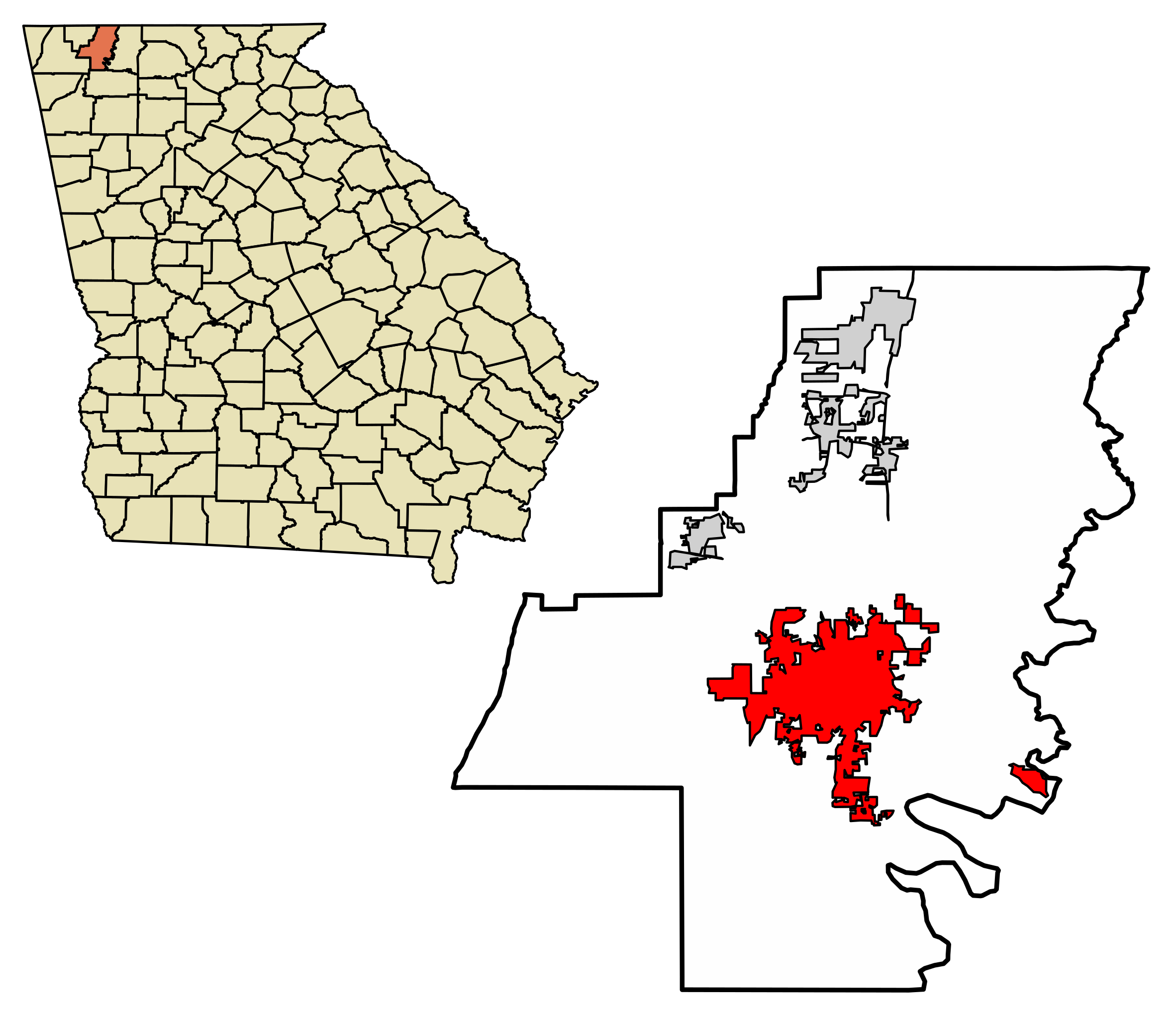 File:Map of Georgia highlighting Whitfield County.svg - 维基百科