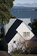 A wooden classic home in Northcote Point, with view of the Waitemata Harbour, Auckland, New Zealand