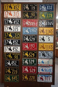 Wyoming License Plates at Campbell County Rockpile Museum in Gillette, Wyoming (2).jpg