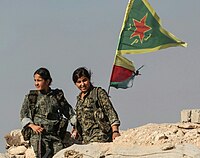 Guerrilheiras curdas da YPJ.