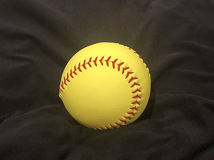 A modern optic yellow softball
