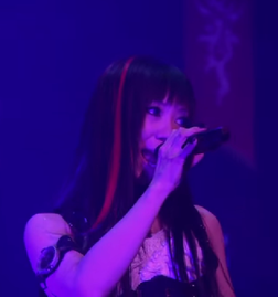 Singer "Fairy Yui" during a concert with Yōsei Teikoku as part of the Pax Vesania tour, 2013.