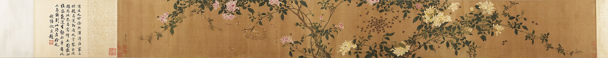 Zhao Chang - Yellow Roses and Bees, Pink Roses and Wasps.jpg
