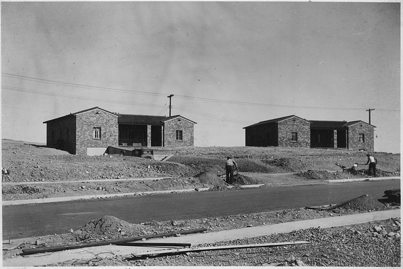 File:"Government residences, six room, specifications No. 540-D. View showing grading operations preparatory to landscaping." - NARA - 293616.jpg