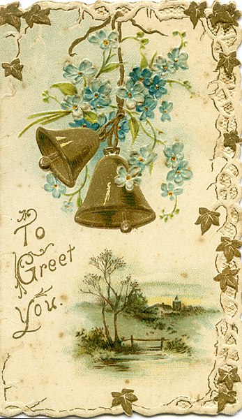 File:"To greet you" - Christmas card - 52496281760. Nellie Murrell Collection, Australia c. 1900s.jpg