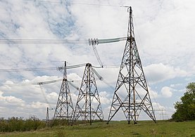 Mutka Vinnytsjan alueella Etelä-Ukrainan ydinvoimalaitokselta lähtevällä 750 kV:n suurjännitelinjalla.