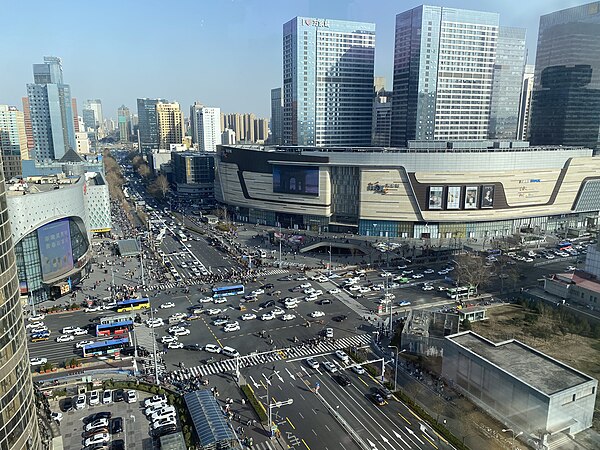 Image: 石家庄新百广场十字路口鸟瞰