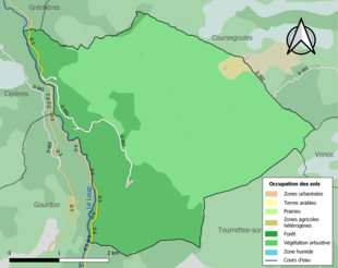 Kolorowa mapa przedstawiająca użytkowanie gruntów.