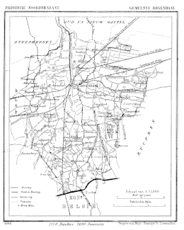 Kaart gemeente Roosendaal en Nispen (1868)