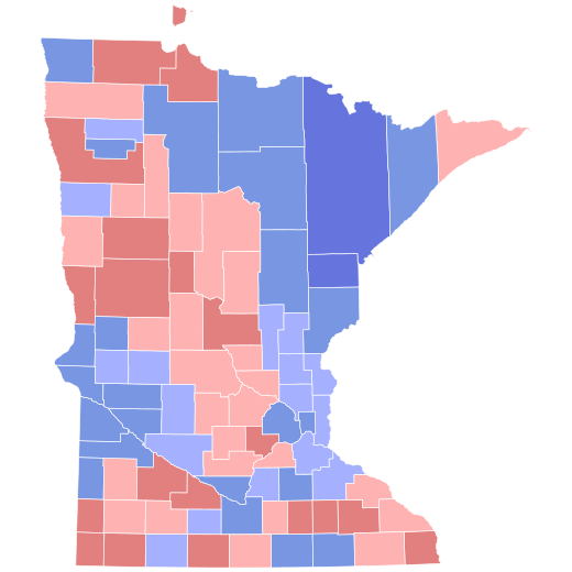 1996 United States Senate election in Minnesota results map by county.svg