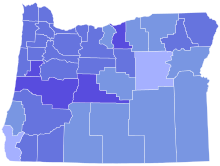 Results by county:
.mw-parser-output .legend{page-break-inside:avoid;break-inside:avoid-column}.mw-parser-output .legend-color{display:inline-block;min-width:1.25em;height:1.25em;line-height:1.25;margin:1px 0;text-align:center;border:1px solid black;background-color:transparent;color:black}.mw-parser-output .legend-text{}
Kitzhaber
40-50%
50-60%
60-70%
70-80%
80-90% 2010 Oregon gubernatorial Democratic primary election results map by county.svg