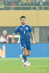 Emir Spahic captained Bosnia and Herzegovina at 2014 FIFA World Cup. 20150331 2048 AUT BIH 2266.jpg