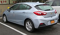 2017 Chevrolet Cruze LT hatchback rear 5.31.18.jpg