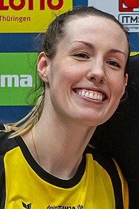 2019-12-21 Volleyball, 1. Bundesliga Frauen, VfB 91 Suhl Lotto Thüringen - Schwarz-Weiss Erfurt IMG 2083 (rognée) par Stepro.jpg