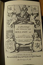 Page de titre des Comtes de Hollande, gravure (publiée en 1663)