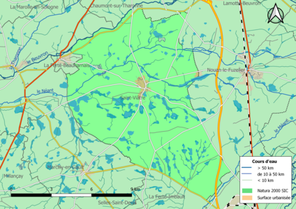 Carte de la zone Natura 2000 de type SIC localisée sur la commune.