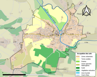 Kolorowa mapa przedstawiająca użytkowanie gruntów.