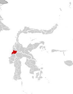 Luogo della reggenza centrale di Mamuju in rosso