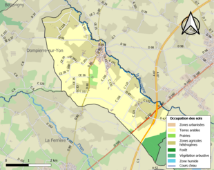 Barevná mapa znázorňující využití půdy.