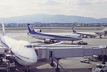 Key ANA fleet types in the early 1990s: Boeing 747SR, Lockheed L-1011-1 TriStar and Airbus A320-200