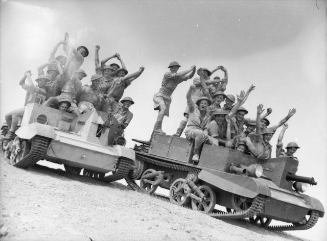 Soldiers from the 2/6th on Bren Carriers in Egypt, October 1940.