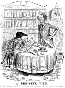 Cartoon in Grip (May 2, 1885), commenting on the complexity of the qualifications the Electoral Franchise Act imposed
