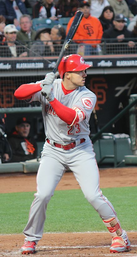 Duvall in a game with the Reds versus the San Francisco Giants.