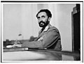 Haile Selassie, Emperor of Ethiopia, in his study at the palace