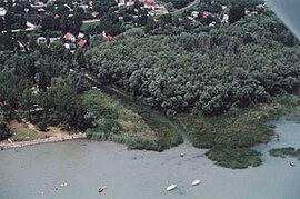 Aerial photograph of the Fűzfőiséd estuary, Balatonfűzfő.jpg