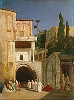 Alexandre-Gabriel Decamps - Vor einer Moschee - WGA06137.jpg