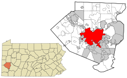Location within Allegheny County Interactive map outlining Pittsburgh