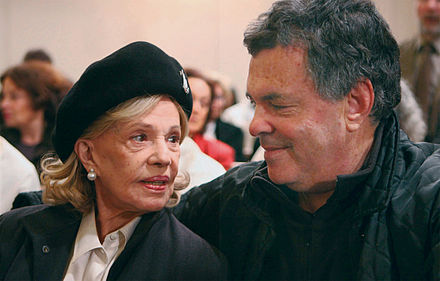 Amos Gitai and Jeanne Moreau at the One day you'll understand shooting, 2008