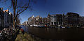 Čeština: Panoramatický pohled na jeden z obvodních kanálů v Amsterdamu, NL English: Panoramic view of one of the circular canals in Amsterdam, NL