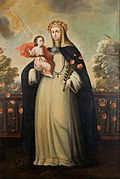 Rosa de Lima. Su rápida canonización (1671) se considera la del "primer santo americano". La Lima de su época ha sido llamada "la ciudad de los santos".[24]​