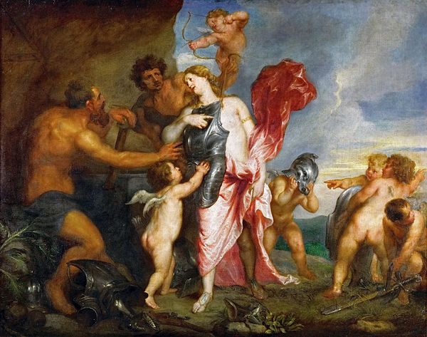 Thetis Receiving the Weapons of Achilles from Hephaestus by Anthony van Dyck (1630–1632)