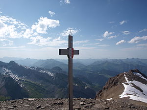 View from the summit of the Arpelistock to the Bernese Alps