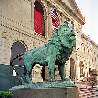 <i>Lions</i> (Kemeys) Pair of lion statues in Chicago, Illinois, U.S.