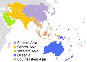 Азиска одбојкарска конфедерација Map.png
