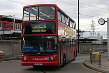 Stagecoach London TransBus ALX400 bodied TransBus Trident at Canning Town bus station in October 2014 Au Morandarte Flickr Back to Old Termini (15467155350).jpg